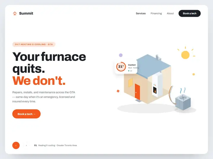 Summit HVAC landing page concept